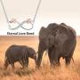 Infinity Pendant Necklace Elephant/Footprints Jewelry 925 Sterling Silver Lucky Elephant Necklace Valentine Birthday Xmas Gift for Women Girl