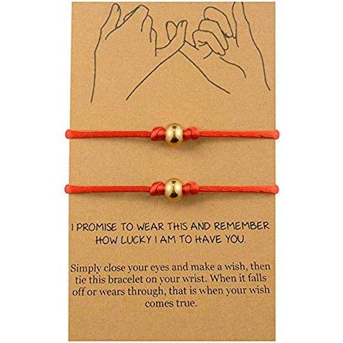 BOCHOI Pinky Promise Long Distance Matching Bracelets for Best Friend Mother Daughter Couples Family Lovers Teen Girl Birthday
