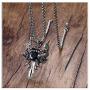 Xusamss Punk Titanium Steel Wing Dragon Crystal Pendant Sword Necklace,24inches Link Chain