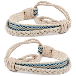 Pettsie Matching Friendship Bracelets, 2 Pack Set, Easy Adjustable, 100% Cotton