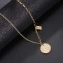 Dainty paperclip link chain necklace - gold tone necklace Y chain adjuatable necklace for Women，gift for sister,mother