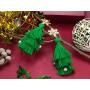 Lightweight Christmas Tree Tassel Beaded Earrings, Bohemian Dangle Drop Green Earrings, Twined with Colored Beads Earring for Women Girls Gift