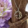 Happy Kisses Unicorn Necklace – Unicorn Pendant – Gold & Silver – Message Card - Kids & Women