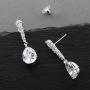 Mariell Pear-Shaped Cubic Zirconia Drop Earrings with Tapered Top - Great for Brides, Proms & Bridesmaids