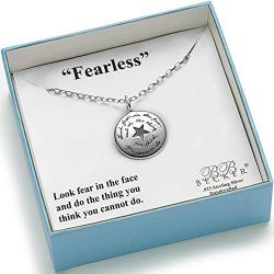 BB Becker Fearless Sterling Silver Necklace - Star Necklace, Eleanor Roosevelt Fearless Quote, Graduation Gift
