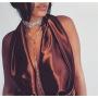 Rhinestones Choker Necklace Double Layer Full Crystal Wide Y Collar Necklace Sexy Dainty CZ Diamond