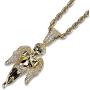 KOSMOLING Fashion Jewelry Gifts Full Pave Bling Cubic Zirconia Angel Pendant 18K Real Gold Plated Iced Out Necklaces Hip Hop