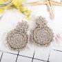 Statement Drop Earrings for Women Girls Handmade Bohemian Beaded Hoop Round Circle Drop Dangle Dangly Fashion Ear Jewellery Accessory Gift for Lover Her with Gushion Present Box