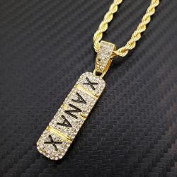 BLINGFACTORY Hip Hop Iced Lab Diamond Xanax Pendant & 4mm 24'' Rope Chain Necklace