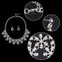 EVER FAITH Lots Snowflake Austrian Crystal Necklace Earrings Set