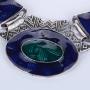 YAZILIND Ethnic Color Embossed Oval Gangle Bib Collar Earrings Necklace Jewelry Set Women