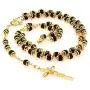LIFETIME JEWELRY Rosary Necklace Black Crystal Prayer Beads 24K Real Gold Plated LIFETIME JEWELRY Rosary Necklace Black Crystal Prayer Beads 24K Real Gold Plated