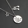 KUIYAI Eat Sleep Hamilton Repeat Necklace with Music Charm Hamilton Necklace Musical Jewelry Theatre Lover Gift