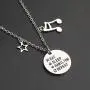 KUIYAI Eat Sleep Hamilton Repeat Necklace with Music Charm Hamilton Necklace Musical Jewelry Theatre Lover Gift