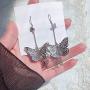 fxmimior Bohemian Silver Butterfly Long Women Earrings Long Chain Drop Dangle Earrings Jewelry for Party Prom