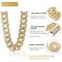 Halukakah Gold Chain for Men Iced Out,20MM Mens Gold Chain Miami 18k Real Gold Plated/Platinum White Gold Finish Choker Necklace Bracelet,Full Cz Diamond Cut Prong Set,Gift for Him
