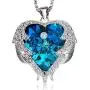 Gold Plated Angel Wing Heart Swarovski Crystal Necklace Nova & Co