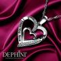 DEPHINI - Mom Necklace - 925 Sterling Silver - I Love You Mom - Heart Mum Pendant with CZ Crystals - Fine Jewellery Mothers Day Necklace - 18'' Rhodium Plated Silver Chain - A Cubic Zirconia