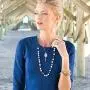 Silpada Organic Trio Baroque Cultured Pearl Tassel Pendant Necklace in Sterling Silver