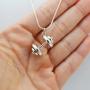 FashionJunkie4Life Sterling Silver Dumbbell Weight Pendant Necklace, 18'' Snake Chain
