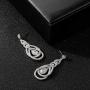 SWEETV Teardrop Bridal Earrings for Wedding, Brides, Bridesmaids, Pear Shaped Dangle Earrings for Women Prom, Rose Gold/Silver