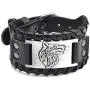 MRSXXNTY Viking Bracelet Wolf Head Vintage Nordic Rune Vintage Gothic Bracelet for Celtic Pagan Jewelry Braided Leather Bracelet MRSXXNTY Viking Bracelet Wolf Head Vintage Nordic Rune Vintage Gothic Bracelet for Celtic Pagan Jewelry Braided Leather Bracelet