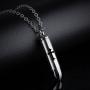 Mens Black Cross Pendant Stainless Steel Religious Bullet Urn Ashes Memorial Keepsake Necklace Chain for Men Women Prayer Jewelry