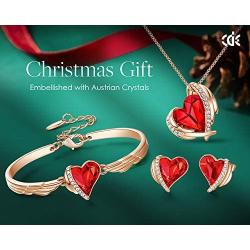 CDE Jewelry Set Mothers Day Jewelry Gifts for Women 4 Pieces Sets Women Pendant Necklace Earrings Bracelet Birthday Gift for Best Friend