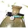RINHOO 2pc Chakras Bracelet Reiki Healing Balancing Beads and Infinity Inspirational Cuff Bracelet