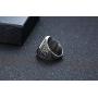 XUANPAI Retro Unisex Leviathan Cross Satanic Ring Brimstone Occult Symbol Signet Band