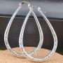 Fashion Women Gold Hoop Earrings, Elegant Stud Dangle Earring Wedding Jewelry Gift(Silver)