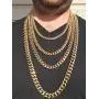 Mens Miami Cuban Link Chain 14k 18k Yellow Gold White Or Rose Gold Plated Stainless Steel 8-18mm Thick Mens Miami Cuban Link Chain 14k 18k Yellow Gold White Or Rose Gold Plated Stainless Steel 8-18mm Thick