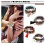 Thunaraz 4 Sets Bohemian Stretch Beaded Bracelets for Women Multilayer Stackable Bracelets Strand Bangles Thunaraz 4 Sets Bohemian Stretch Beaded Bracelets for Women Multilayer Stackable Bracelets Strand Bangles