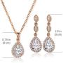 A+O Elegant Teardrop Cubic Zirconia Crystal Earrings in Silver, Gold, Rose Gold