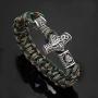 CANNE Thors Hammer Bracelet Viking Outdoor Rune Knot Amulet Mjolnir Handmade Umbrella String Bracelet - 23cm Long