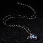 925 Sterling Silver Crystal Pendant Necklace for Women Waterdrop Teardrop Love Heart Pear Shaped Bling Colorful Crystal Chain Jewelry for Ladies Girls Birthday Gift