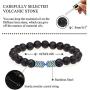 Suyi Lava Rock Bracelet Men Yoga Bracelets for Women 3Pcs Essential Oil Diffuser Stone Jewelry