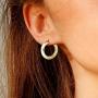 FANCIME Half Open Hoop Stud Earrings Triple Thin/Thick Tube High Polished Hoop Earrings 14K Yellow/White Gold Plated Fashion Statement Jewelry Gift for Women Teens Girls Mom