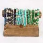 RIAH FASHION Multi Layer Bead Bracelet - Colorful Stacking Beaded Strand Stretch Cuff Statement Bangles Set RIAH FASHION Multi Layer Bead Bracelet - Colorful Stacking Beaded Strand Stretch Cuff Statement Bangles Set