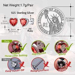 FaithHeart Birthstone Earrings for Women, Sterling Silver Girls Stud Earrings, Dainty Teen Girls Jewelry Present with Delicate Brand Box