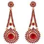 Touchstone Indian Bollywood paisley Rhinestone designer bridal jewelry earrings for women in antique gold tone