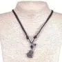 BlueRica Guitar Pendant on Adjustable Black Rope Cord Necklace (Chrome Finish) BlueRica Guitar Pendant on Adjustable Black Rope Cord Necklace (Chrome Finish)