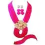 laanc 6Rows 18 inch African Beads Necklace Bracelet Earrings Nigerian Style Wedding Party Jewelry Sets