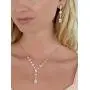 Mariell 14K Rose Gold Plated Cubic Zirconia Wedding Necklace & Earrings Bridal Jewelry Set for Brides Mariell 14K Rose Gold Plated Cubic Zirconia Wedding Necklace & Earrings Bridal Jewelry Set for Brides