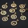 Hermah Gold Plated Zodiac Sign Pendant Necklace for Women Men Leo AriesConstellation Horoscope Pendant Stainless Steel Box Link Chain 22inch