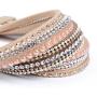 Artilady Leather Wrap Bracelet for Women - Handmade Clasp Bangle Bracelet with Pearl Druzy Crystal Wristbands Jewelry Gift for Sisters, Teen Girls and Mother