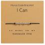 Morse Code Special Meaning Beaded Cylinder on Silk Cord Bracelets with Secret Inspirational Message Card for Women Men Jewelry Unique Gifts