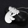 TEAMER Koala Pendant Necklace Stainless Steel Animal Cute Stick Figure Jewelry for Women Girls