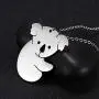 TEAMER Koala Pendant Necklace Stainless Steel Animal Cute Stick Figure Jewelry for Women Girls