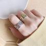 VLINRAS Smiley Face Ring Open Adjustable Smile Band Ring Cute Valentines Day Gift Statement Ring for Gilrs and Women